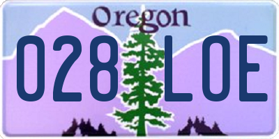 OR license plate 028LOE