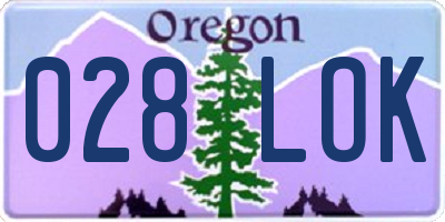 OR license plate 028LOK