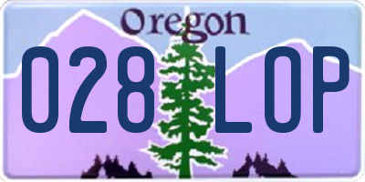OR license plate 028LOP