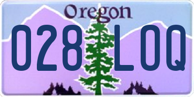 OR license plate 028LOQ