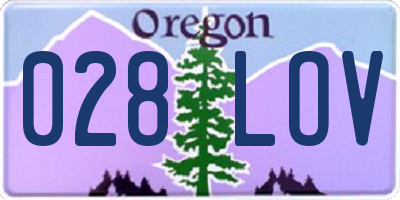 OR license plate 028LOV