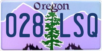 OR license plate 028LSQ