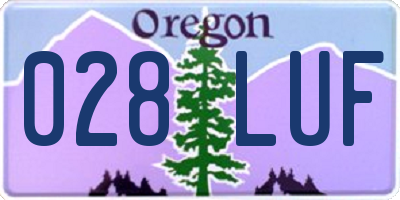 OR license plate 028LUF