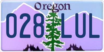 OR license plate 028LUL