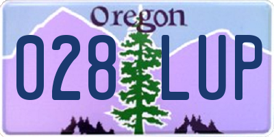 OR license plate 028LUP