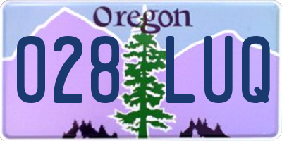 OR license plate 028LUQ