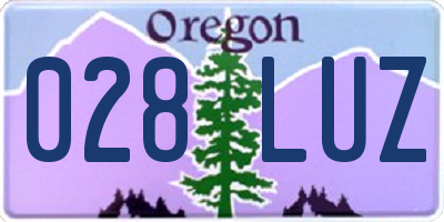 OR license plate 028LUZ