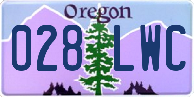 OR license plate 028LWC