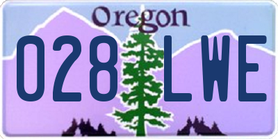 OR license plate 028LWE