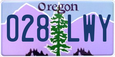OR license plate 028LWY