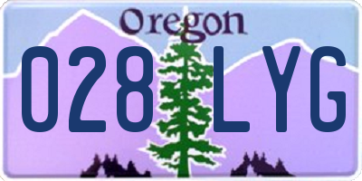 OR license plate 028LYG