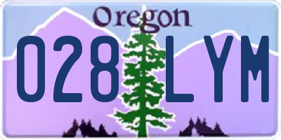 OR license plate 028LYM