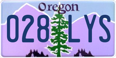 OR license plate 028LYS