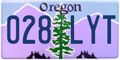 OR license plate 028LYT