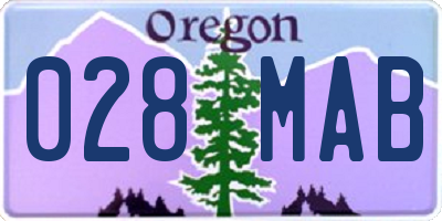 OR license plate 028MAB