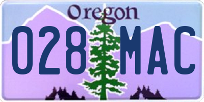OR license plate 028MAC