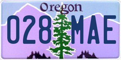OR license plate 028MAE