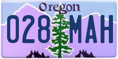 OR license plate 028MAH