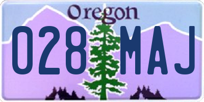 OR license plate 028MAJ
