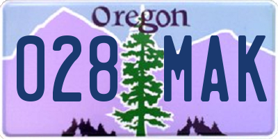 OR license plate 028MAK