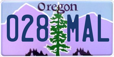 OR license plate 028MAL