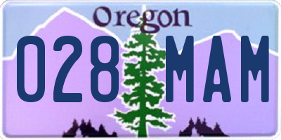 OR license plate 028MAM