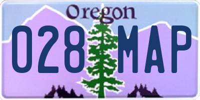OR license plate 028MAP