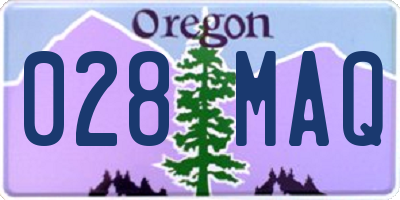 OR license plate 028MAQ
