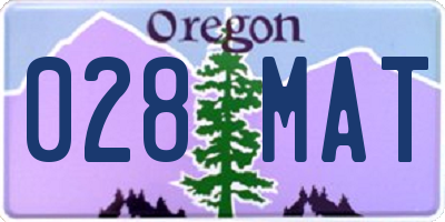 OR license plate 028MAT