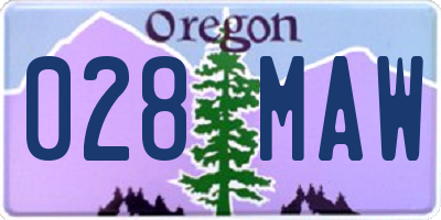 OR license plate 028MAW