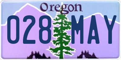 OR license plate 028MAY