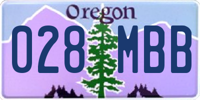 OR license plate 028MBB