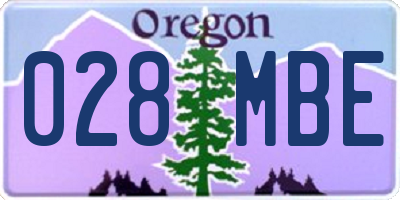 OR license plate 028MBE