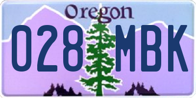 OR license plate 028MBK