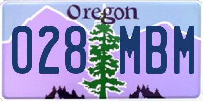 OR license plate 028MBM