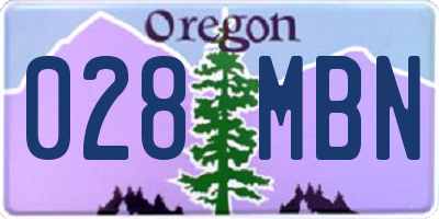 OR license plate 028MBN
