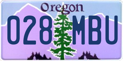 OR license plate 028MBU
