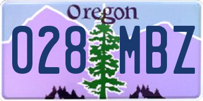 OR license plate 028MBZ