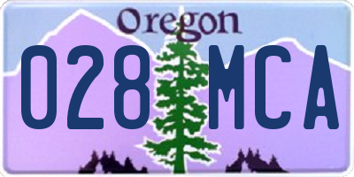 OR license plate 028MCA