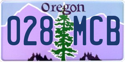 OR license plate 028MCB