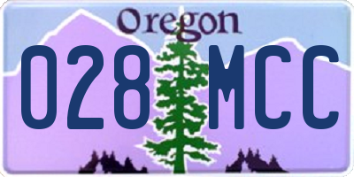 OR license plate 028MCC