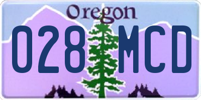OR license plate 028MCD