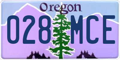 OR license plate 028MCE