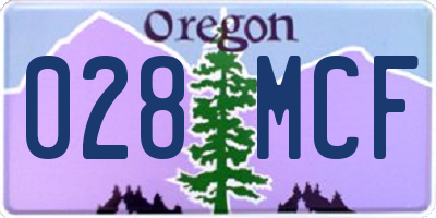 OR license plate 028MCF
