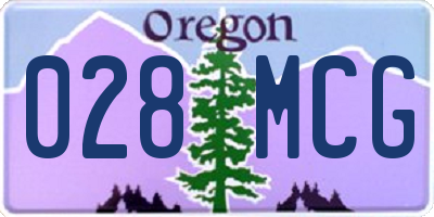 OR license plate 028MCG