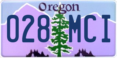 OR license plate 028MCI