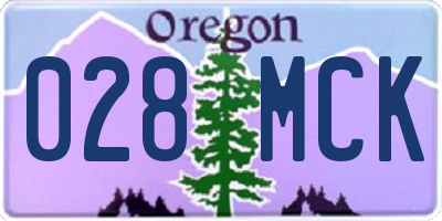 OR license plate 028MCK