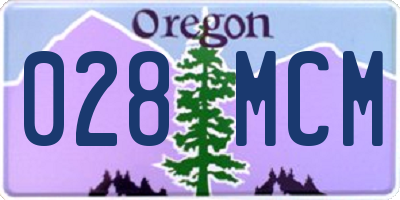 OR license plate 028MCM