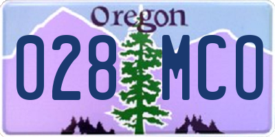 OR license plate 028MCO