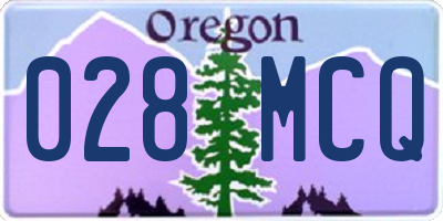 OR license plate 028MCQ